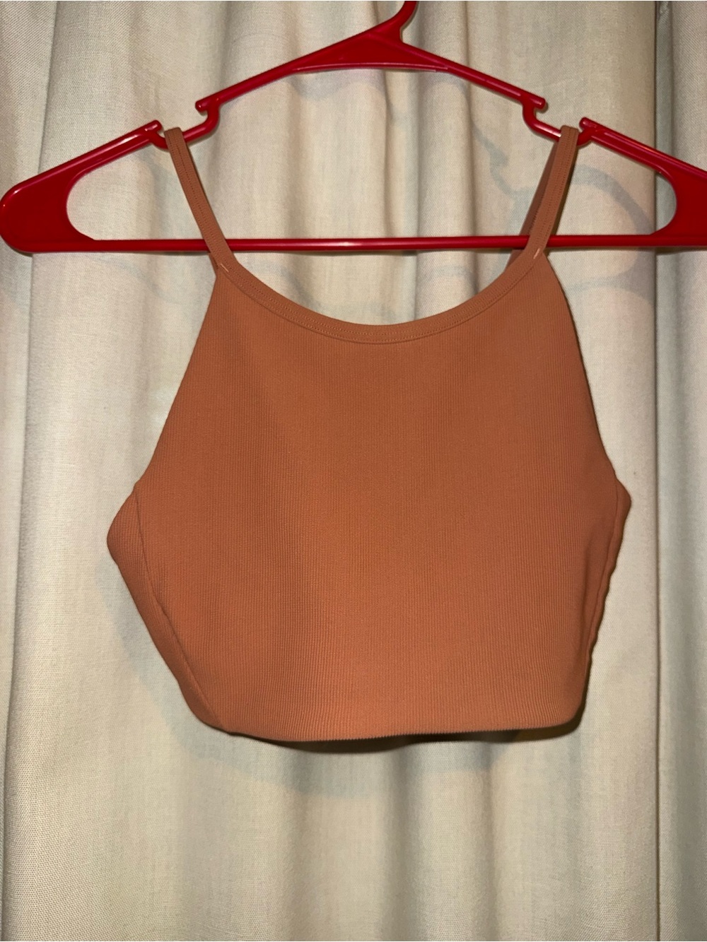 Lululemon Inner Glow Ribbed Bra Canyon Rock Dusty Orange Pink Size 6 LW2BFES